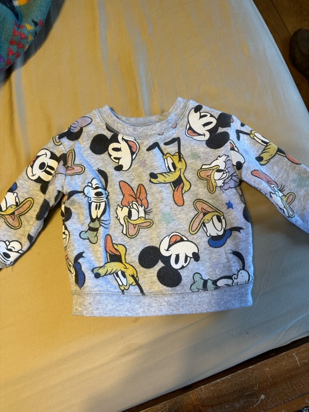 Disney Gray Sweatshirt with Mickey, Donald & Friends Print